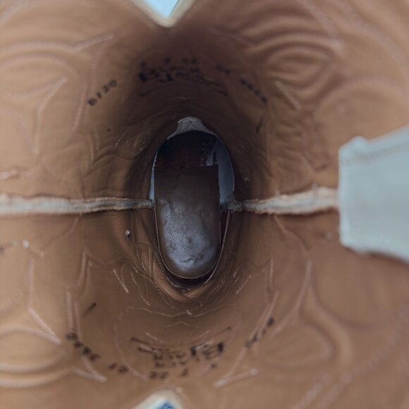 Black Jack Exotic Alligator Men 7EE Beige Cream Leather Cowboy Western Boots USA - Picture 9 of 15